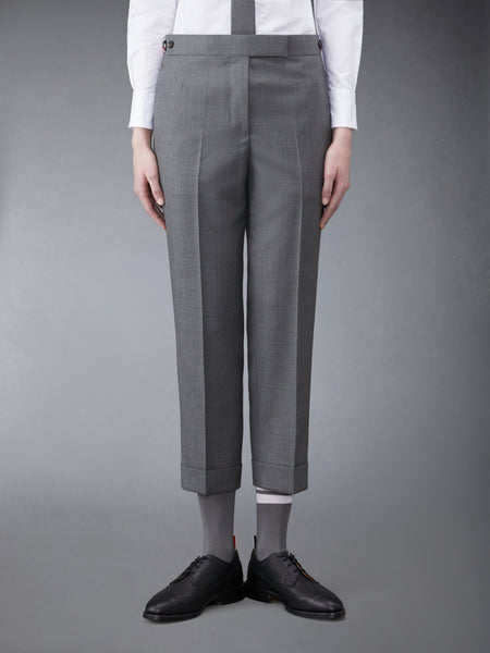 TWILL LOW RISE SLIM TROUSERS