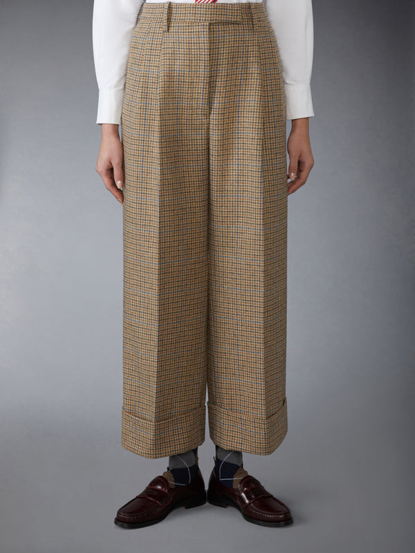 GUNCLUB CHECK CHEVIOT TWEED DOUBLE PLEAT TROUSER - image 1
