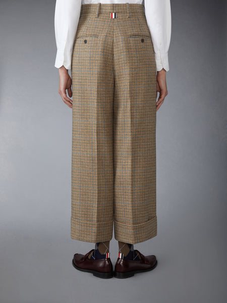 GUNCLUB CHECK CHEVIOT TWEED DOUBLE PLEAT TROUSER