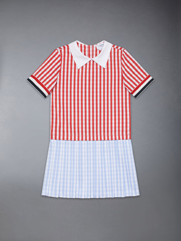 CHILDREN'S GINGHAM CHECK POPLIN PLEAT DRESS - featured image