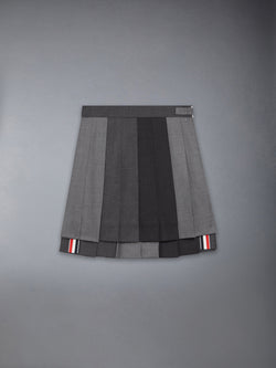 키즈 펀믹스 트윌 플리츠 미니 스커트