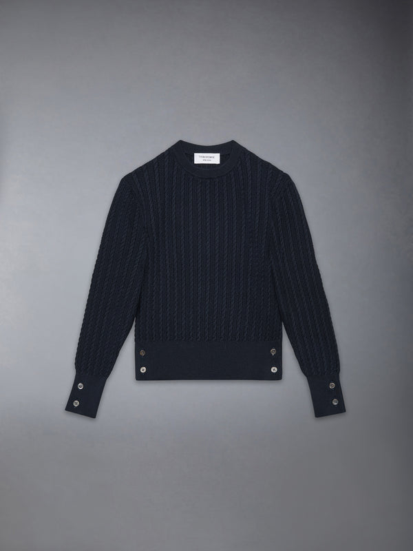 CHILDREN'S COTTON CABLE KNIT PULLOVER - featured image