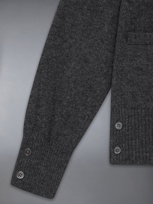 キッズ カシミヤ 4BAR Vネック カーディガン - image 4