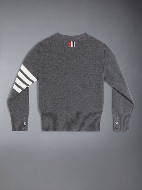 키즈 밀라노 스티치 4-바 브이넥 카디건 - image 2