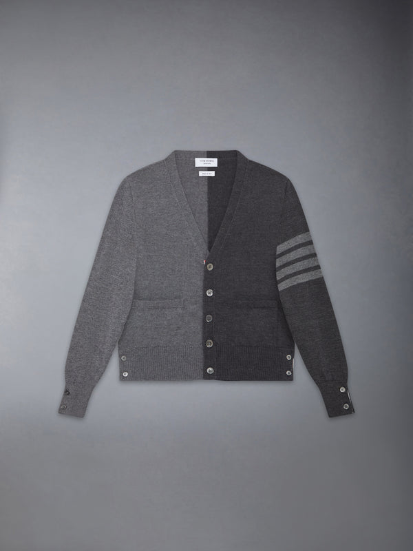 CHILDREN'S FUNMIX WOOL 4-BAR V-NECK CARDIGAN - featured image