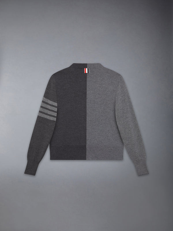 CHILDREN'S FUNMIX WOOL 4-BAR V-NECK CARDIGAN - image 2