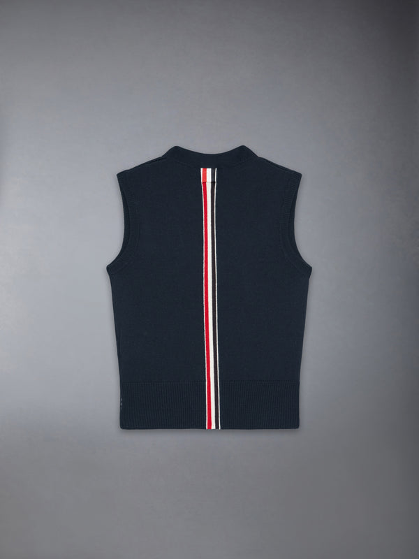 キッズ ウール ストライプ Vネック カーディガンベスト - image 2