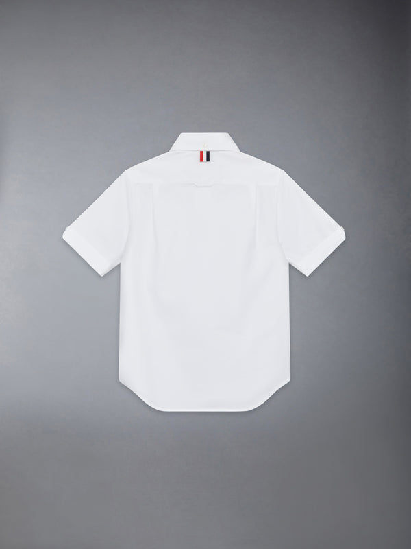 키즈 옥스포드 숏 슬리브 라운드 칼라 셔츠 - image 2