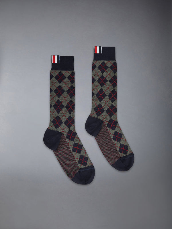 ARGYLE JACQUARD WOOL MID-CALF SOCKS - featured image