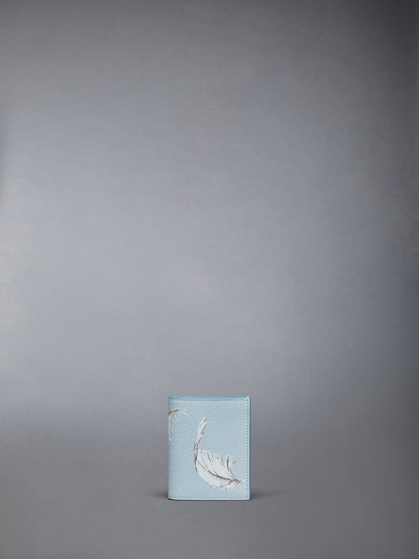 FEATHER PRINT PEBBLE GRAIN DOUBLE CARD HOLDER - featured image