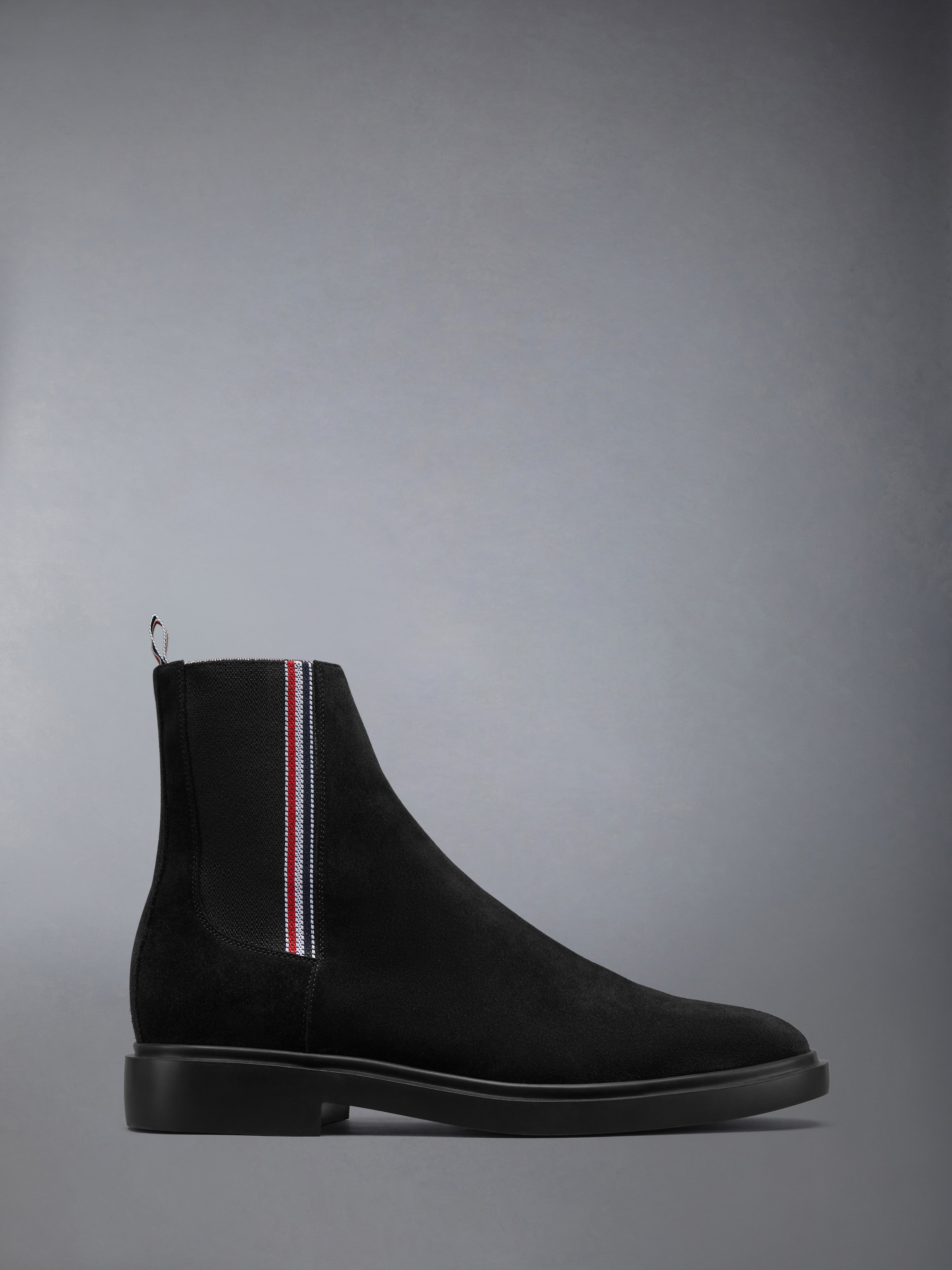 ★THOM BROWNE★バー ストライプ チェルシーブーツ Calf Suede Rwb Stripe Chelsea Boot | Thom Browne