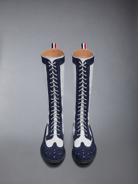 CALF SUEDE KNEE HIGH LONGWING BOOT