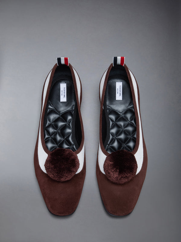 CALF SUEDE POM POM OPERA SPECTATOR BALLERINA - image 5