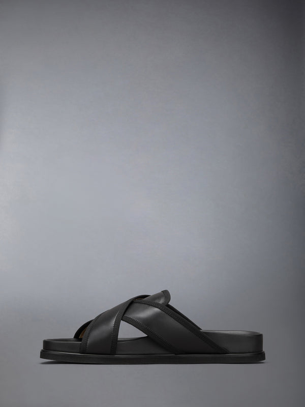 CRISS CROSS LOAFER SANDAL W/ RWB ENAMEL PLAQUE IN VITELLO CALF LEATHER - image 3