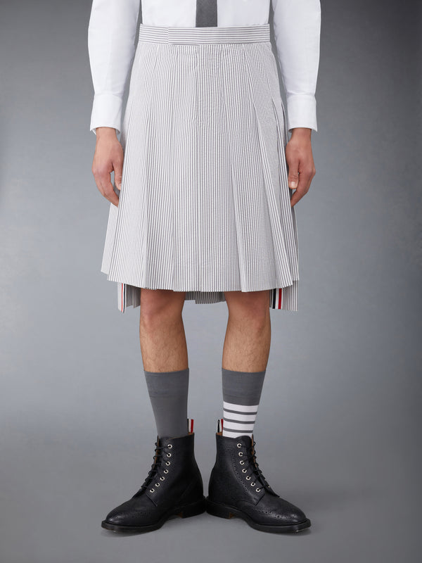 SEERSUCKER CLASSIC MIDI PLEATED SKIRT - featured image