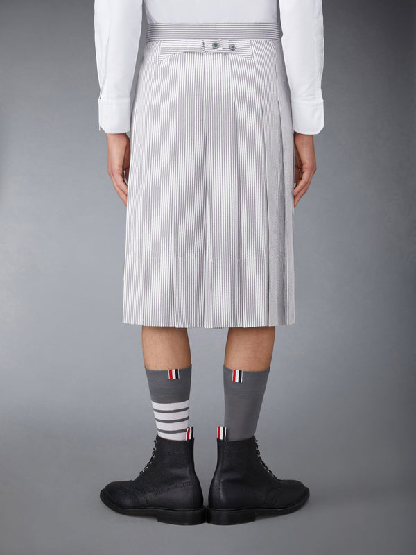 SEERSUCKER CLASSIC MIDI PLEATED SKIRT - image 3