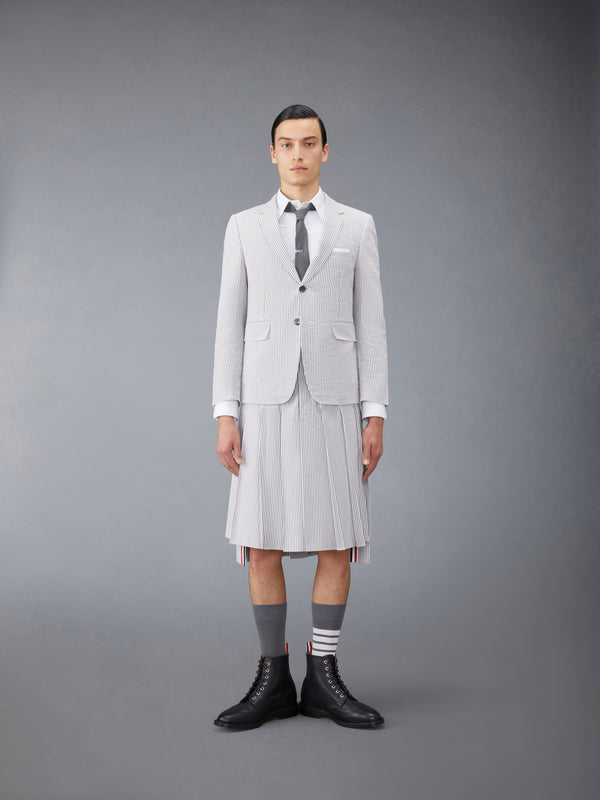 SEERSUCKER CLASSIC MIDI PLEATED SKIRT - image 4