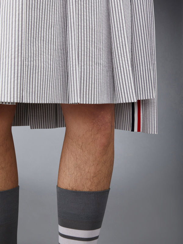 SEERSUCKER CLASSIC MIDI PLEATED SKIRT - image 5