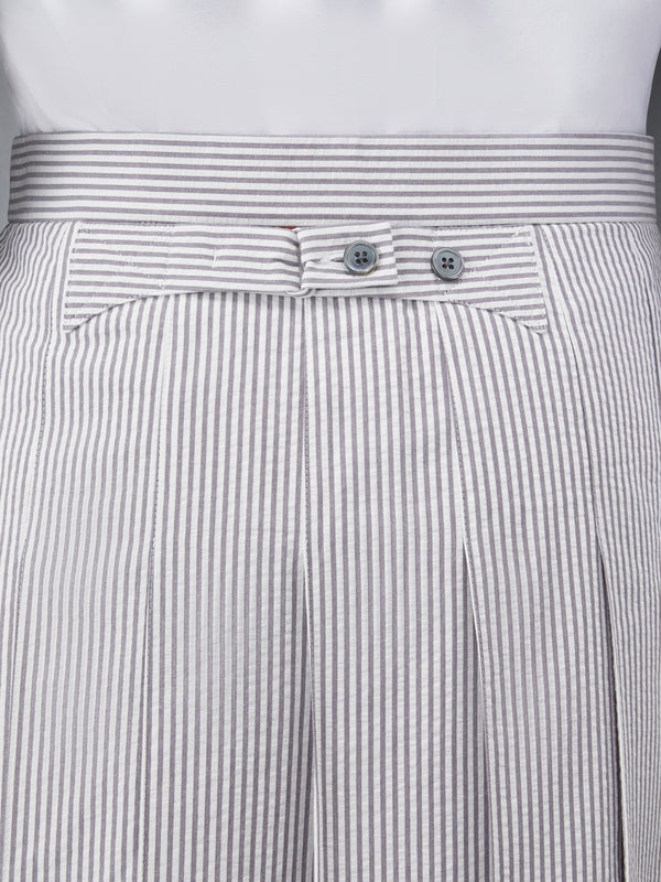 SEERSUCKER CLASSIC MIDI PLEATED SKIRT - image 6