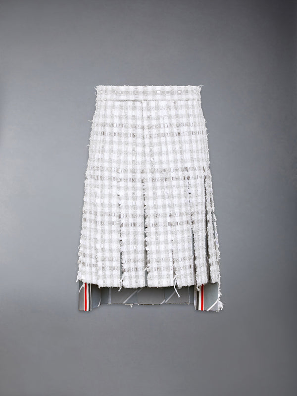 GINGHAM TWEED LOW RISE PLEATED SKIRT - featured image