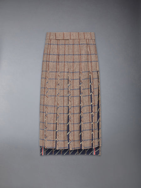 HUNTING TWEED LOW RISE PLEATED SKIRT