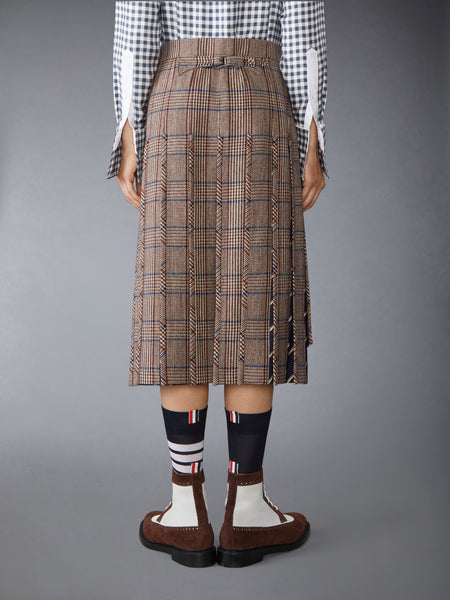 HUNTING TWEED LOW RISE PLEATED SKIRT