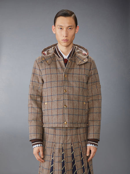HUNTING TWEED 4-BAR DOWN FILL BOMBER JACKET