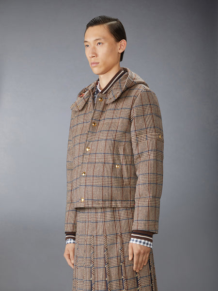 HUNTING TWEED 4-BAR DOWN FILL BOMBER JACKET