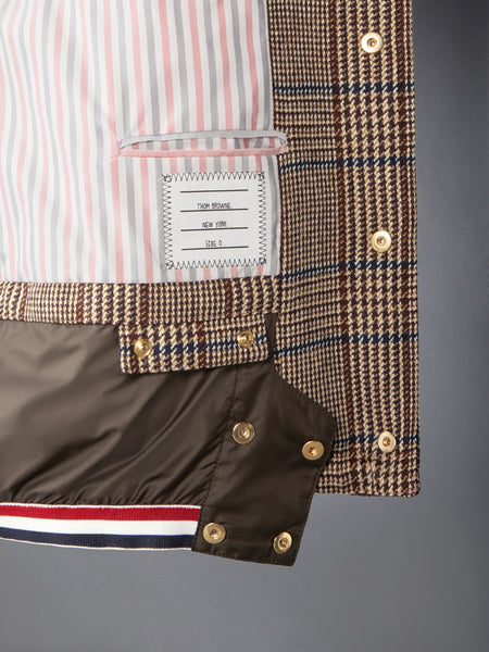 HUNTING TWEED 4-BAR DOWN FILL BOMBER JACKET