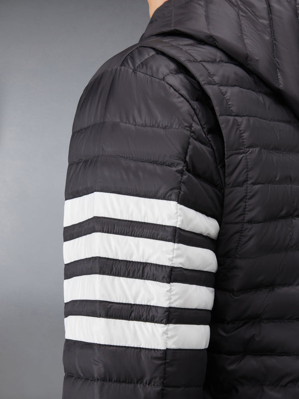 MATTE FINISH NYLON DOWN FILL QUILTED 4-BAR HOOD JACKET - image 7