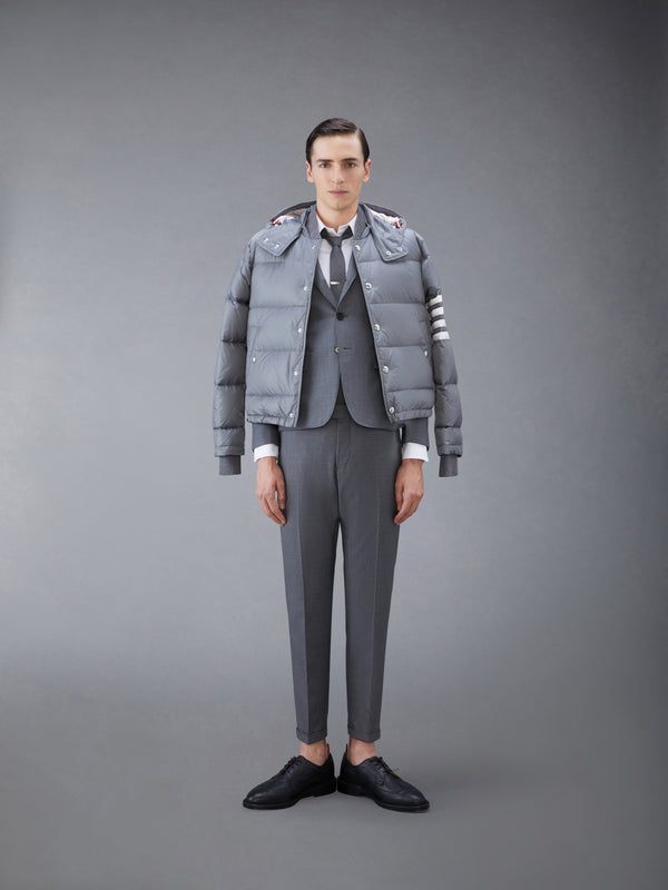 MATTE FINISH NYLON DOWN FILL 4-BAR DETACHABLE HOOD BOMBER - image 5