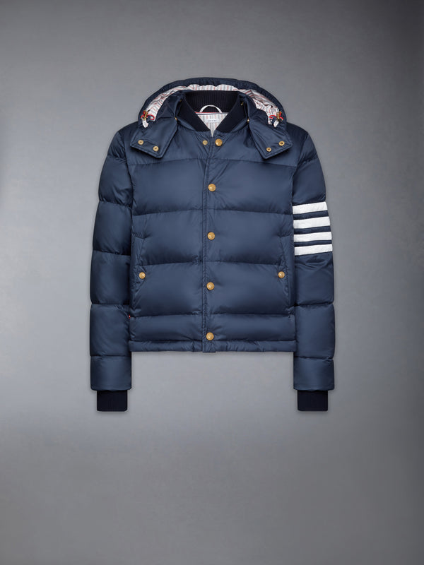 MATTE FINISH NYLON DOWN FILL 4-BAR HOOD BOMBER - featured image
