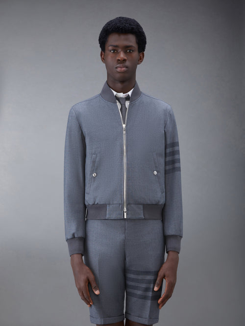 Step Twill School Uniform 4 Bar Blouson Jacket | Thom Browne
