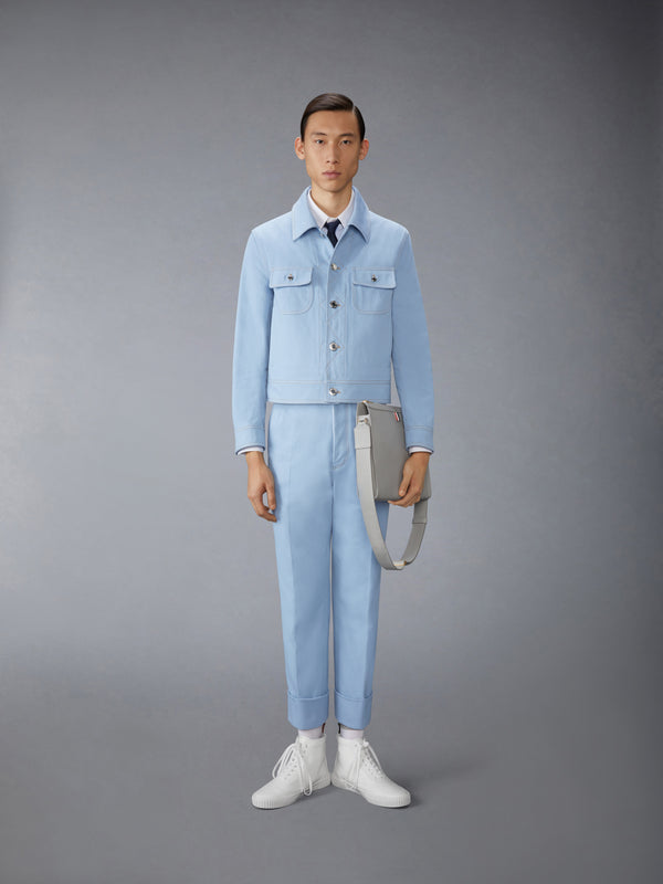 CONTRAST STITCH DENIM BACKSTRAP UTILITY JACKET - image 3