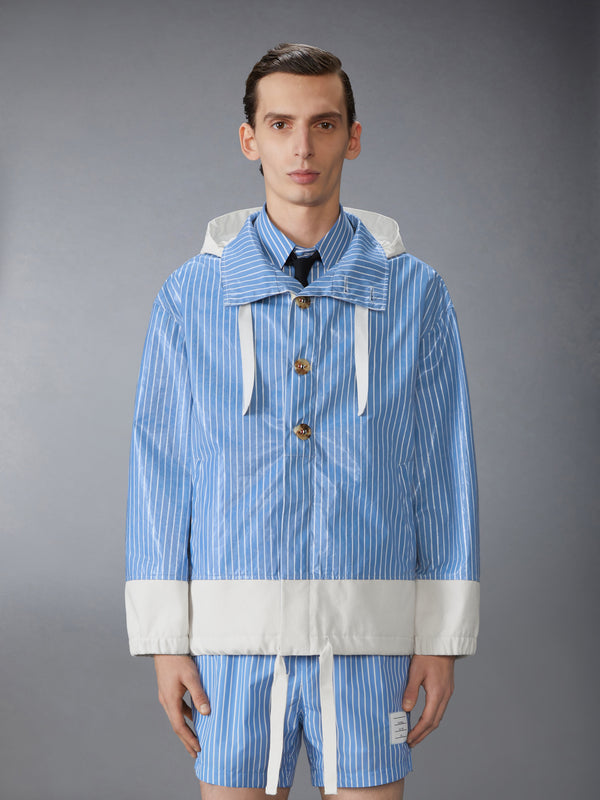 LAMINATED PINSTRIPE POPLIN ANORAK - image 1