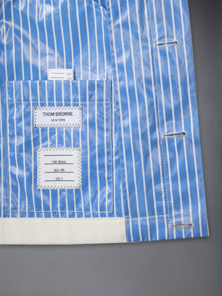 LAMINATED PINSTRIPE POPLIN ANORAK