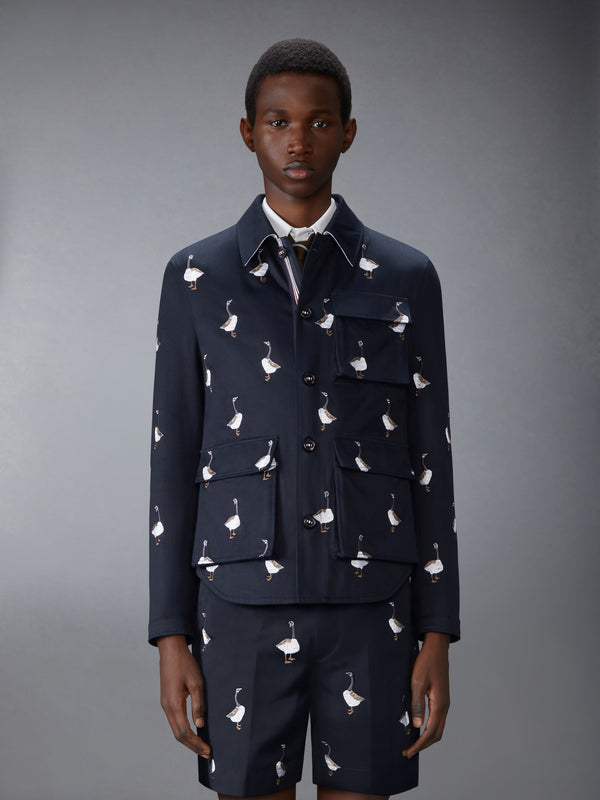 SATIN STITCH GOOSE UTILITY PATCH POCKET JACKET - image 1