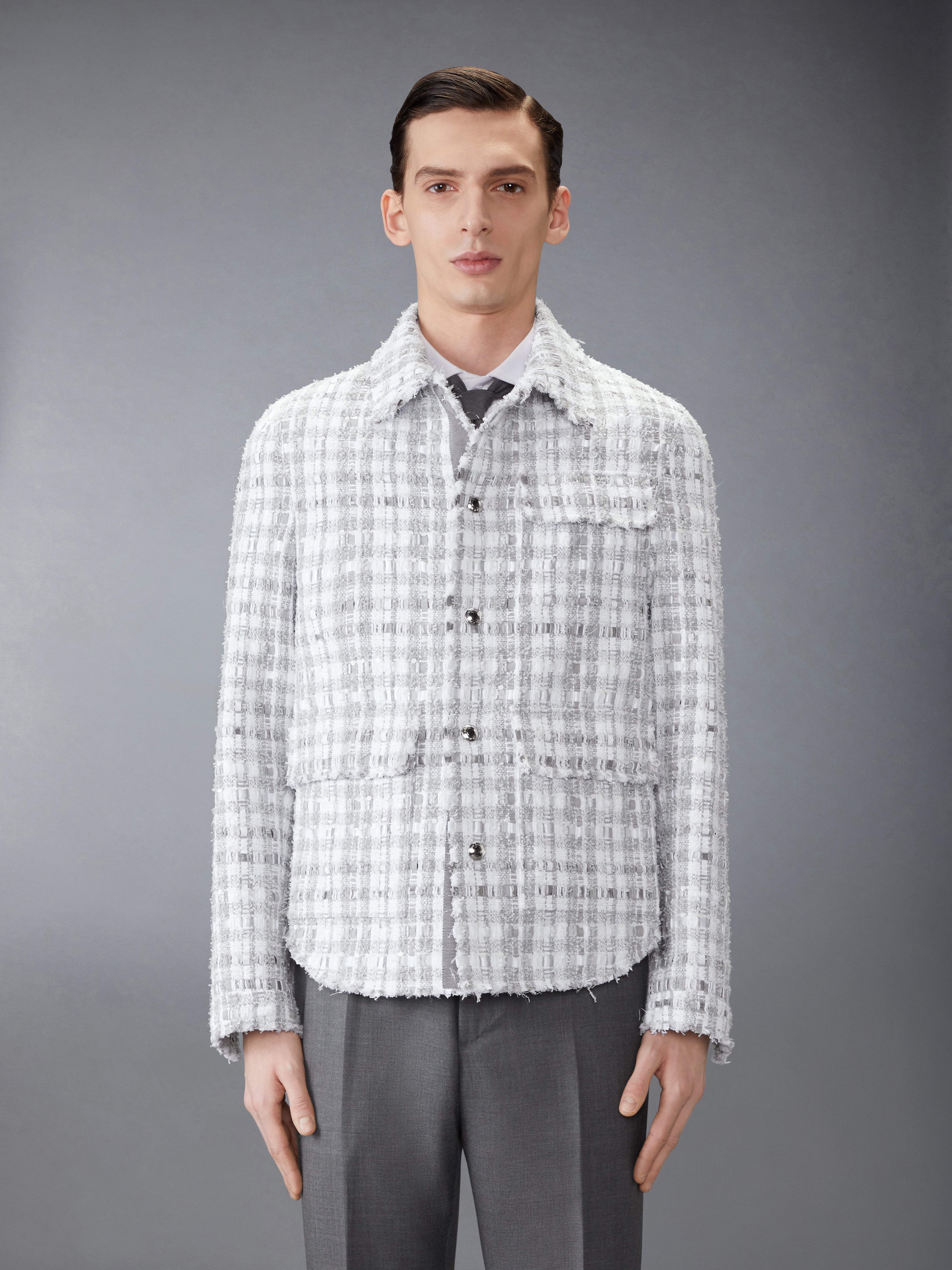 並行輸入品THOM BROWNE チェック柄ジャケット Gingham Tweed Utility Jacket | Thom Browne