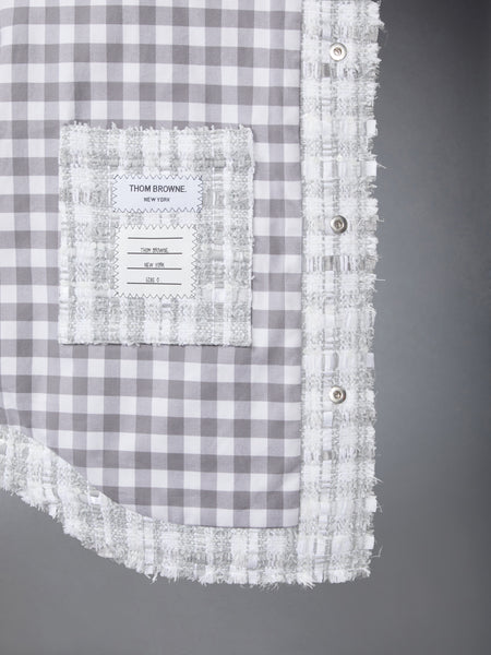 ギンガムチェック ツイード ユティリティ ジャケット