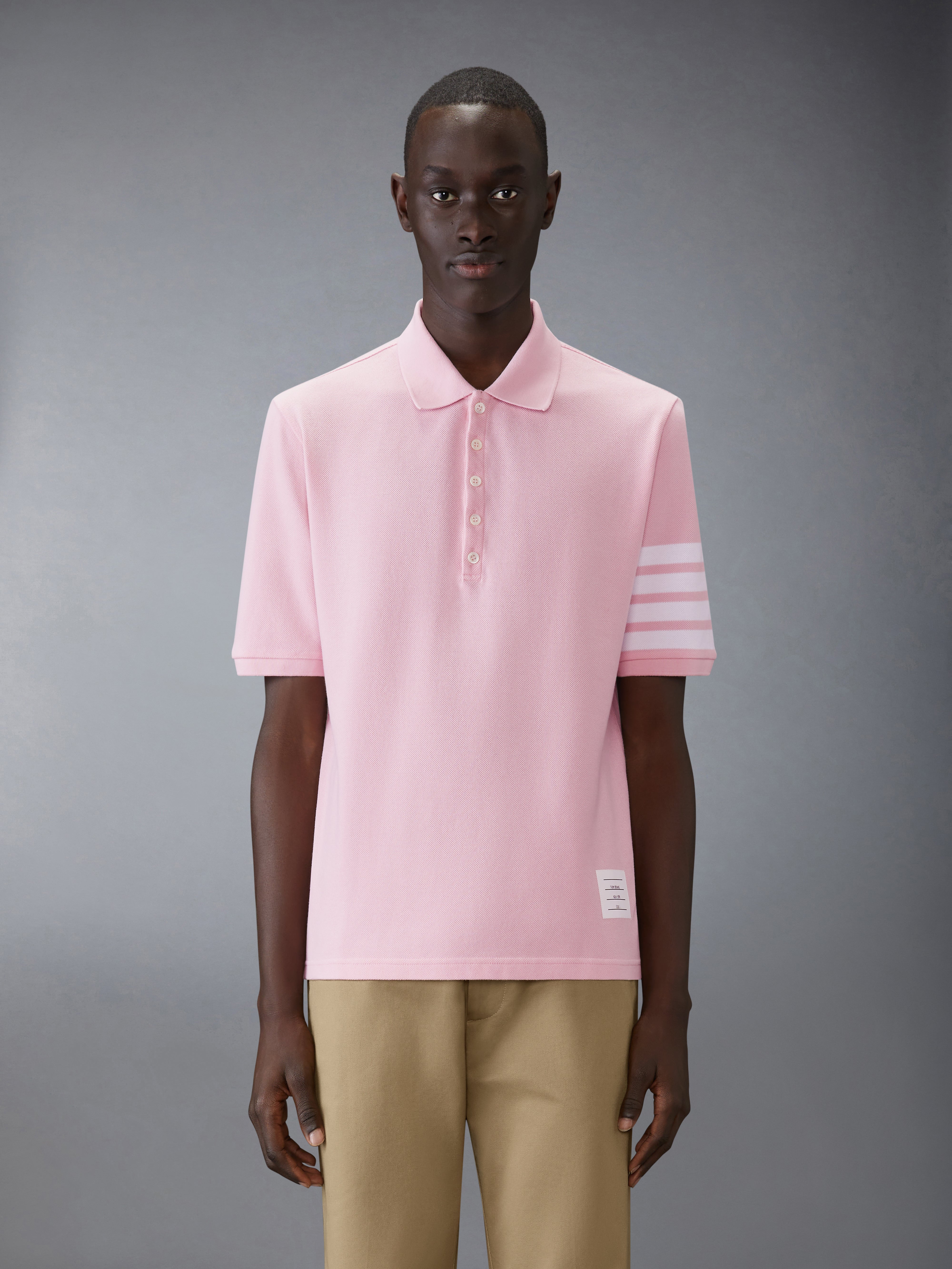 ★THOM BROWNE★クラシック ピケ バー ショート スリーブ ポロ ☆THOM BROWNE☆クラシック ピケ バー ショート スリーブ ポロ