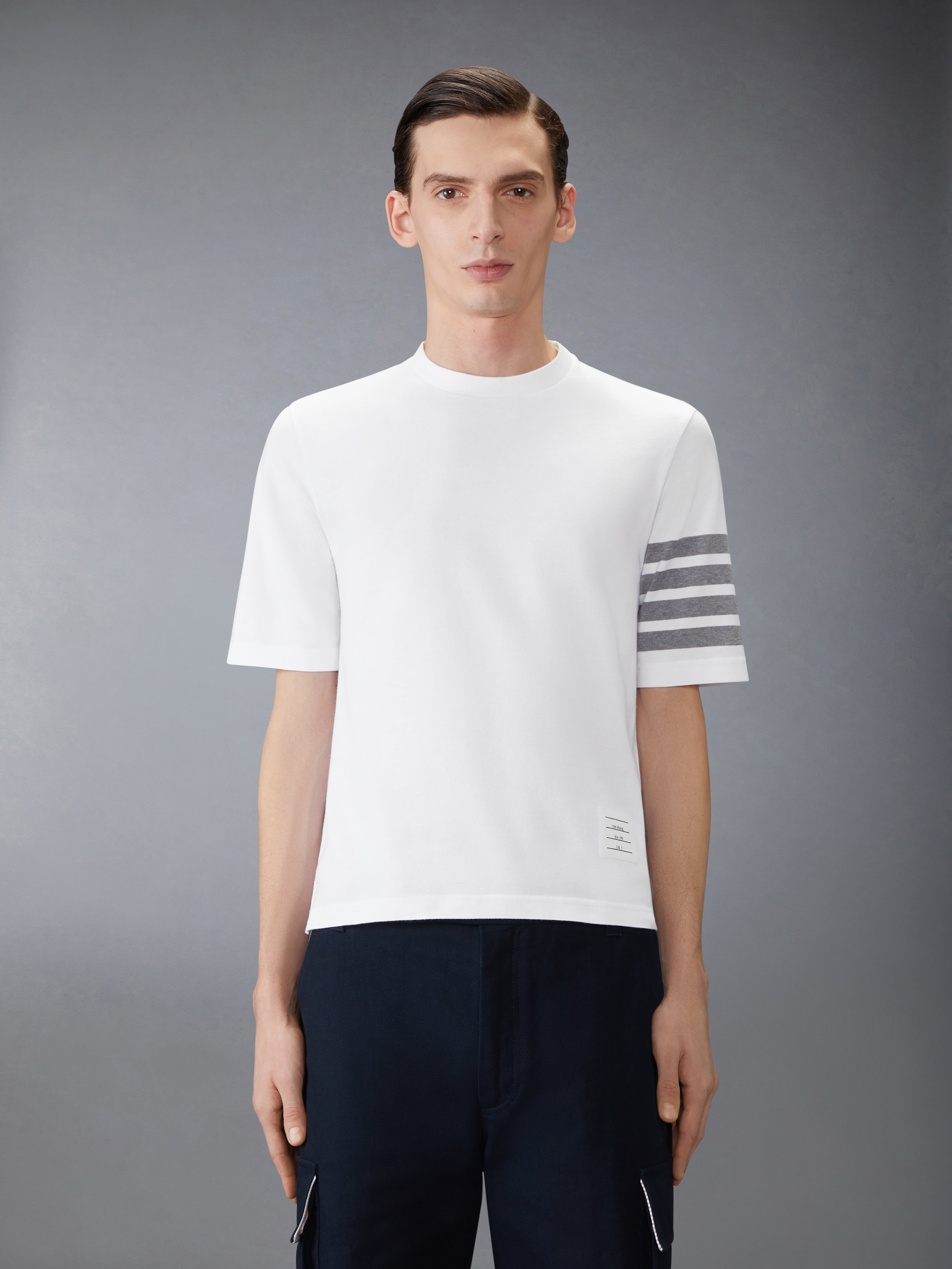 Jersey 4 Bar Short Sleeve Tee | Thom Browne Jersey 4 Bar Short Sleeve Tee | Thom Browne