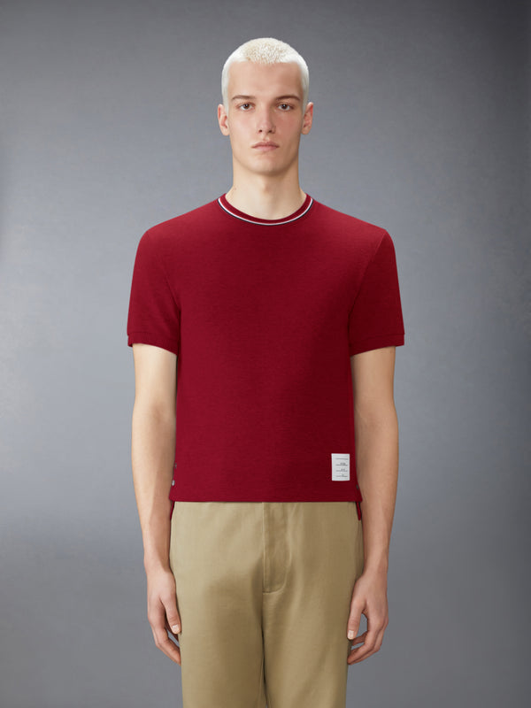 COTTON WAFFLE RIB CUFF TEE - image 1