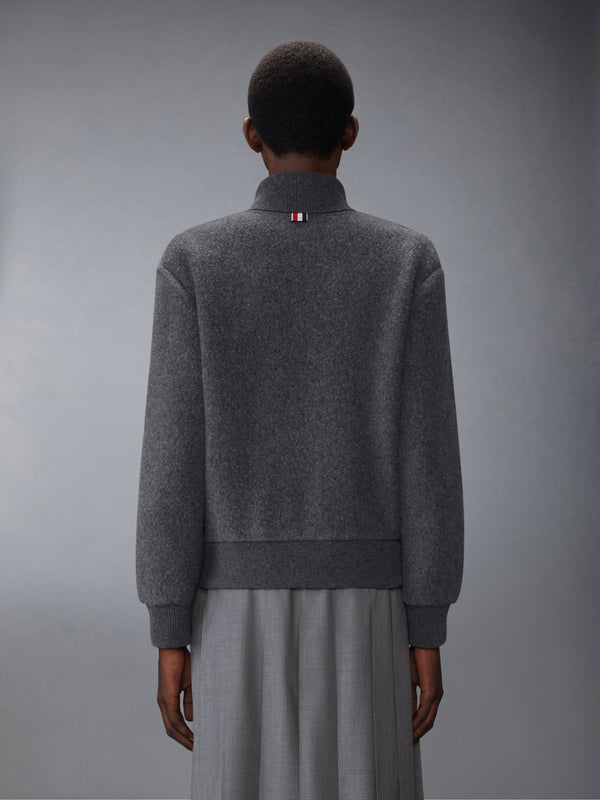 WOOL FLEECE FUNNEL NECK ZIP UP JACKET - image 2