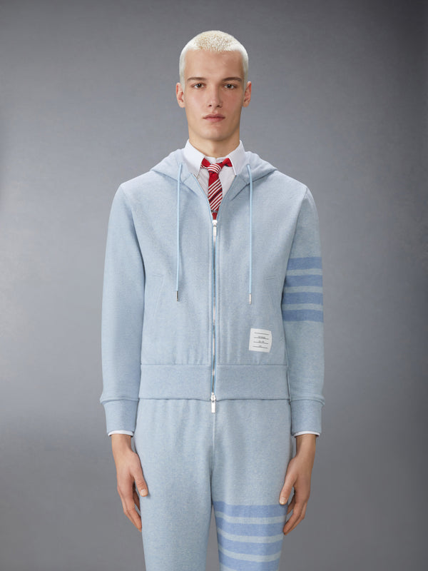MELANGE BRUSHED LOOPBACK 4-BAR ZIP UP HOODIE - image 1
