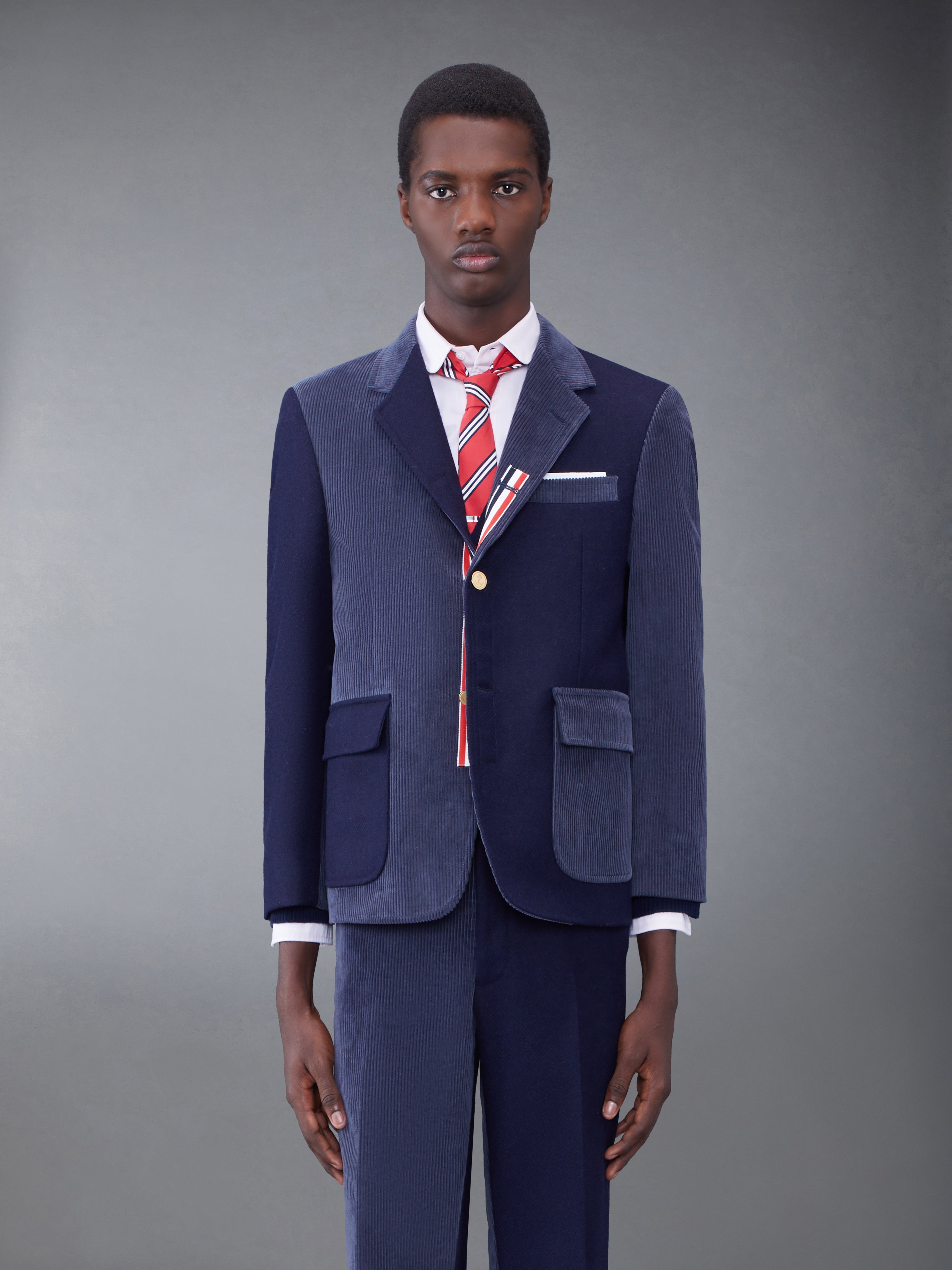 Thom Browne 'Funmix Classic Sport’ Blazer Funmix Twill Contrast Topstitching Classic Sport Coat | Thom