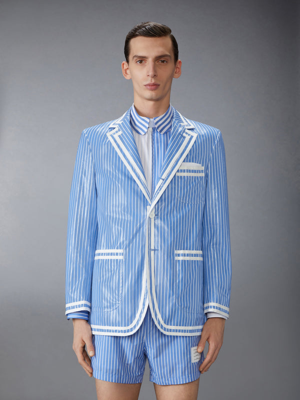 LAMINATED PINSTRIPE POPLIN UNSTRUCTURED SPORTSCOAT - image 1