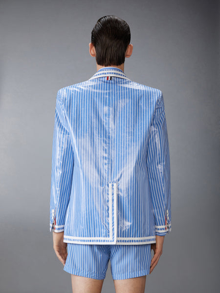 LAMINATED PINSTRIPE POPLIN UNSTRUCTURED SPORTSCOAT