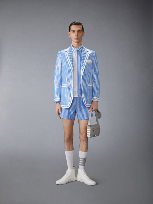 LAMINATED PINSTRIPE POPLIN UNSTRUCTURED SPORTSCOAT - image 3