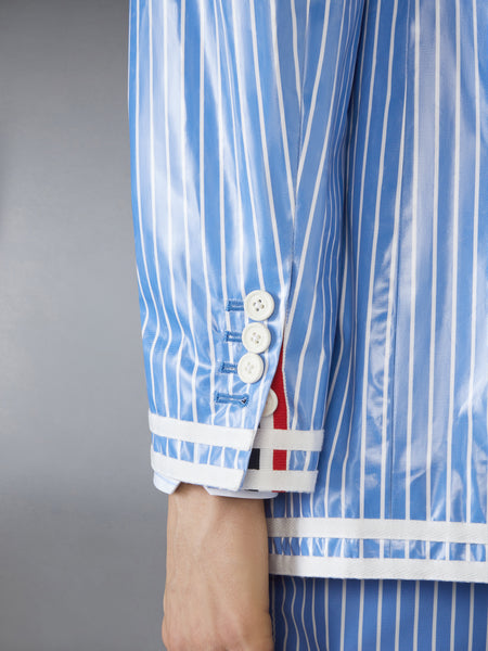 LAMINATED PINSTRIPE POPLIN UNSTRUCTURED SPORTSCOAT