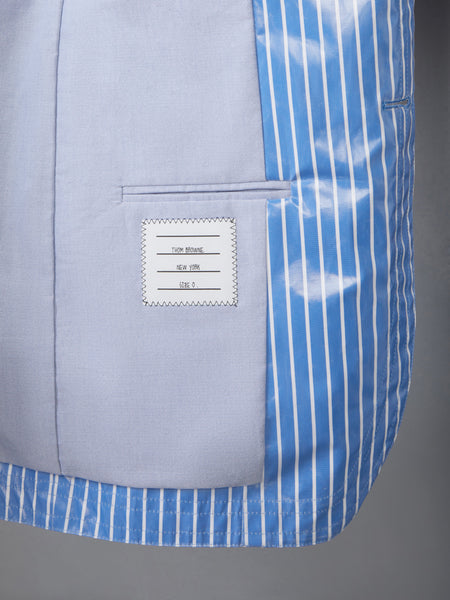 LAMINATED PINSTRIPE POPLIN UNSTRUCTURED SPORTSCOAT